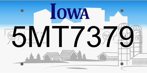 5MT7379 Iowa License Plate