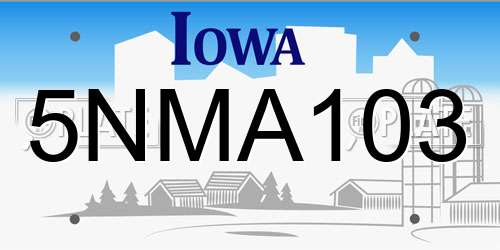 5NMA103 Iowa License Plate