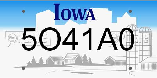 5O41A0 Iowa License Plate