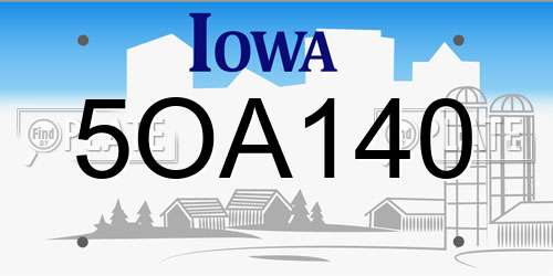 5OA140 Iowa License Plate