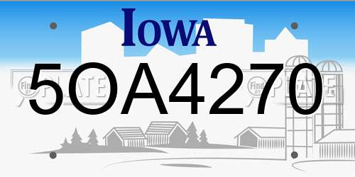 5OA4270 Iowa License Plate