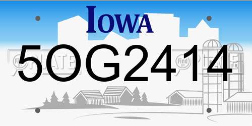 5OG2414 Iowa License Plate
