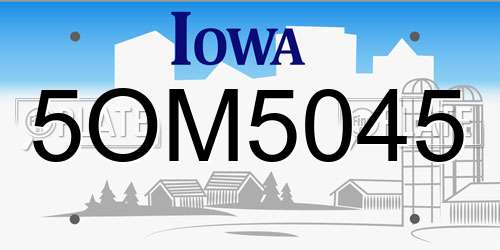 5OM5045 Iowa License Plate