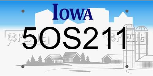 5OS211 Iowa License Plate
