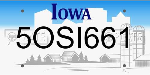 5OSI661 Iowa License Plate