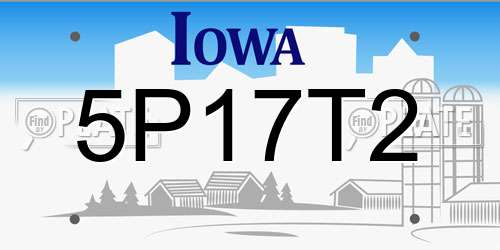 5P17T2 Iowa License Plate