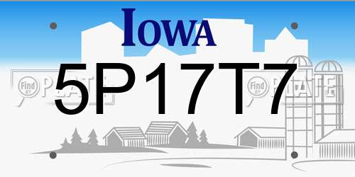5P17T7 Iowa License Plate