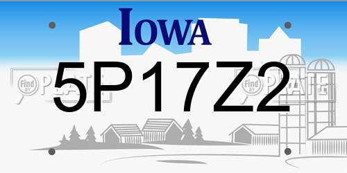 5P17Z2 Iowa License Plate