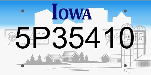 5P35410 Iowa License Plate