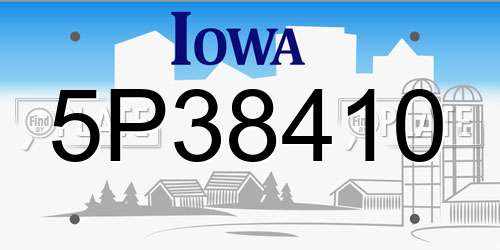 5P38410 Iowa License Plate
