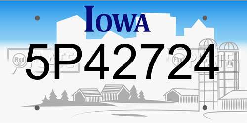 5P42724 Iowa License Plate