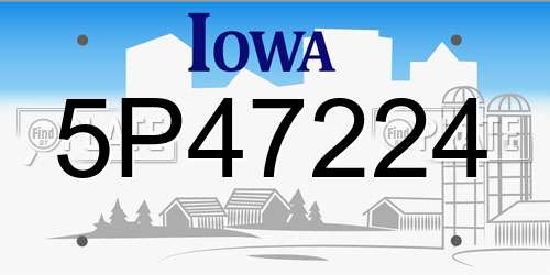 5P47224 Iowa License Plate