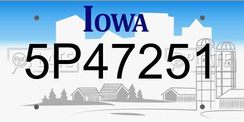 5P47251 Iowa License Plate