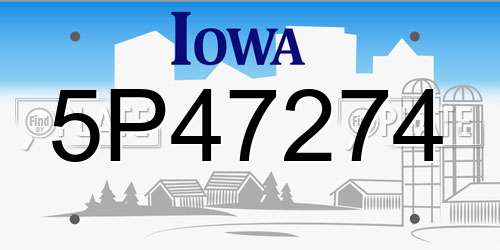 5P47274 Iowa License Plate