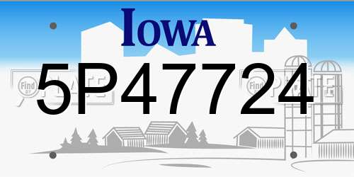 5P47724 Iowa License Plate