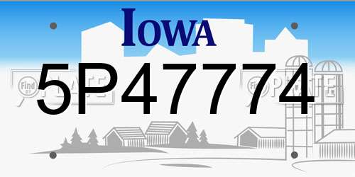 5P47774 Iowa License Plate