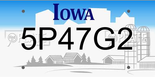 5P47G2 Iowa License Plate