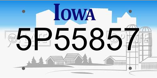 5P55857 Iowa License Plate
