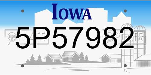 5P57982 Iowa License Plate