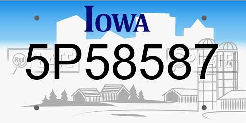 5P58587 Iowa License Plate