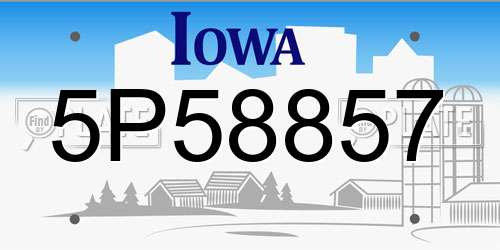 5P58857 Iowa License Plate
