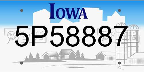 5P58887 Iowa License Plate