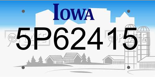 5P62415 Iowa License Plate