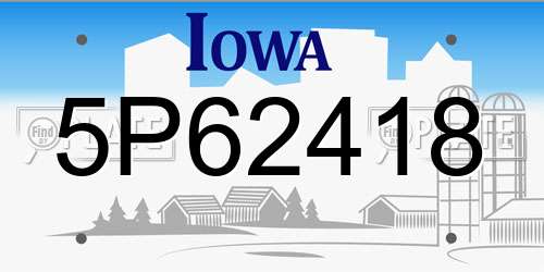 5P62418 Iowa License Plate