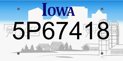5P67418 Iowa License Plate