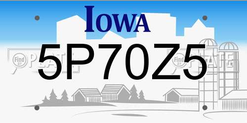 5P70Z5 Iowa License Plate