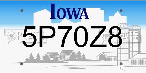 5P70Z8 Iowa License Plate