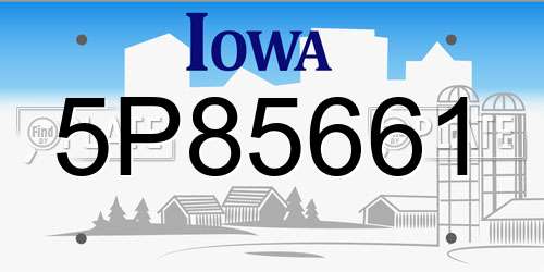 5P85661 Iowa License Plate