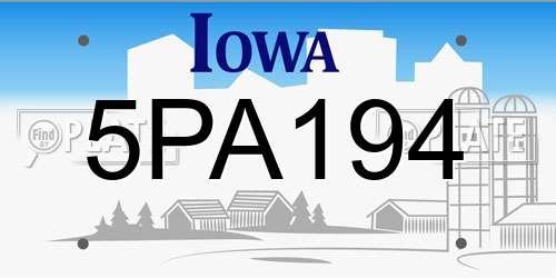5PA194 Iowa License Plate