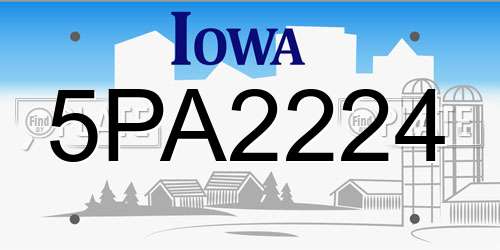 5PA2224 Iowa License Plate