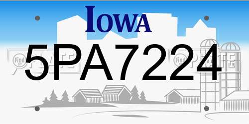 5PA7224 Iowa License Plate