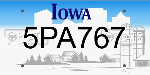 5PA767 Iowa License Plate