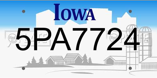 5PA7724 Iowa License Plate