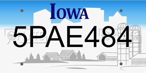 5PAE484 Iowa License Plate