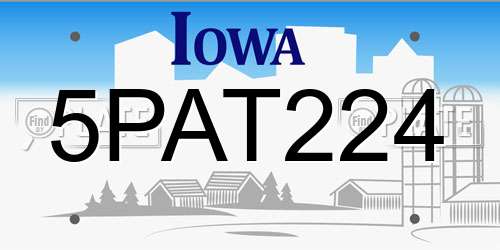 5PAT224 Iowa License Plate