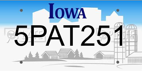5PAT251 Iowa License Plate