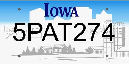 5PAT274 Iowa License Plate