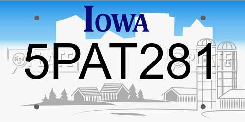 5PAT281 Iowa License Plate