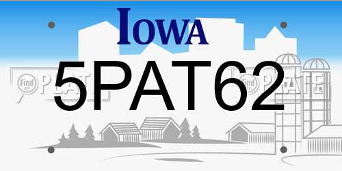 5PAT62 Iowa License Plate