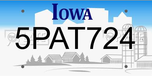 5PAT724 Iowa License Plate