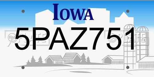 5PAZ751 Iowa License Plate