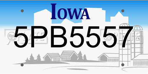 5PB5557 Iowa License Plate