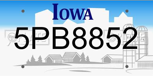 5PB8852 Iowa License Plate