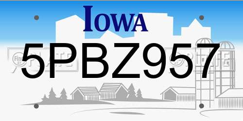 5PBZ957 Iowa License Plate