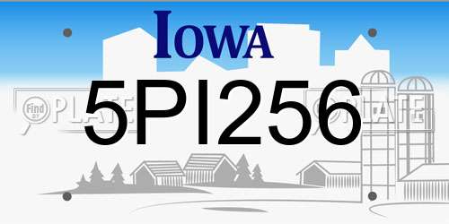 5PI256 Iowa License Plate