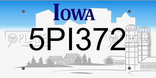 5PI372 Iowa License Plate